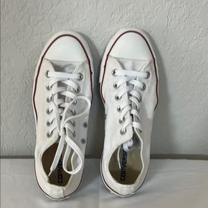 Converse White and Red Athletic Shoes Canvas Low-Top